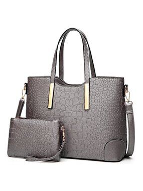 Satchel Handbag Women Alligator Grain PU Leather Shoulder Tote Crossbody